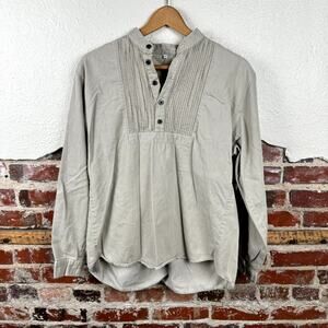 Vintage WAH Maker Shirt Size Small Tan Cotton Long Sleeve Frontier Western USA